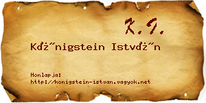 Königstein István névjegykártya